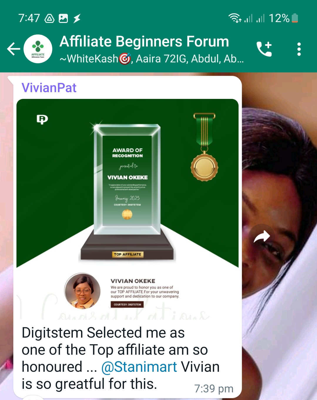 VivianPat Digitstem Award